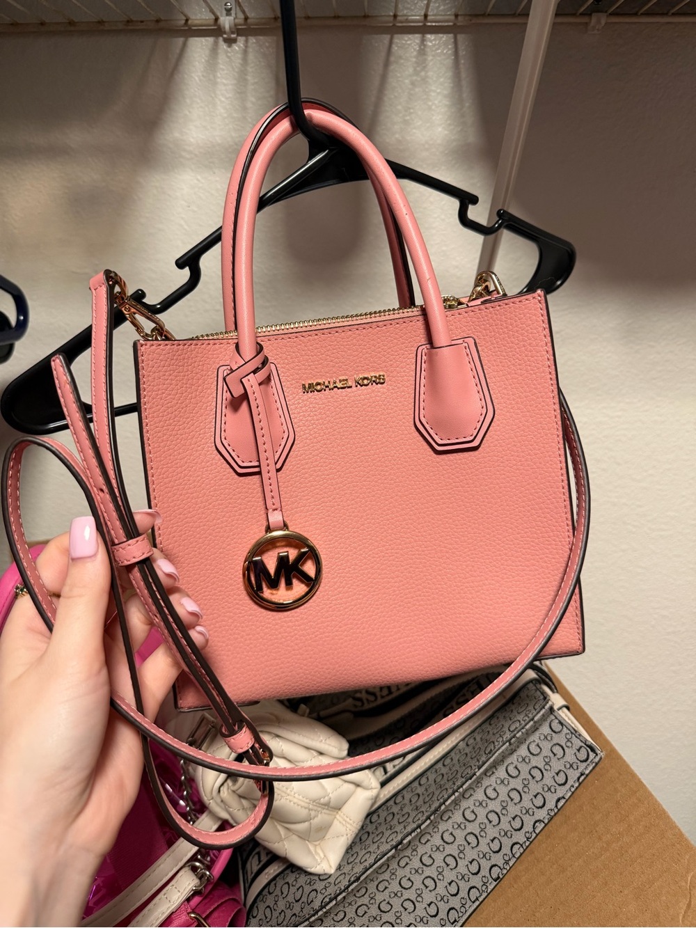 Michael Kors Rose Pink Pebbled Leather Mini Satchel